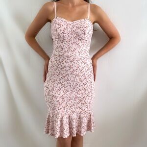 Lily White pastel pink midi bustier cami dress bodycon new with tags NWT small